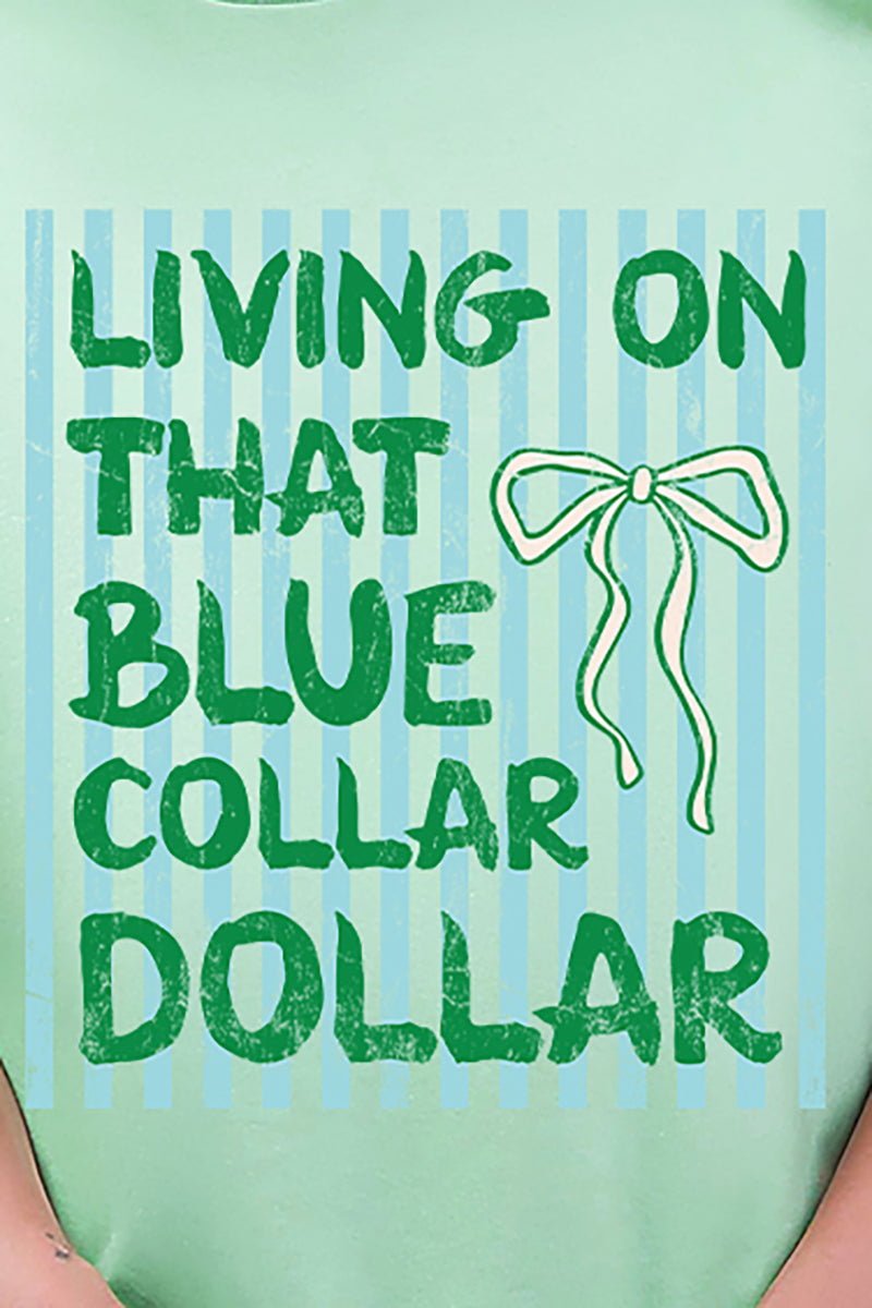Striped Blue Collar Dollar Blue And Green Softstyle Adult T-Shirt