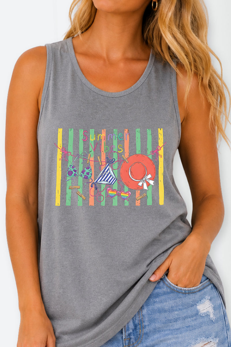 Bikini Summer Vibes Comfort Colors Cotton Tank Top