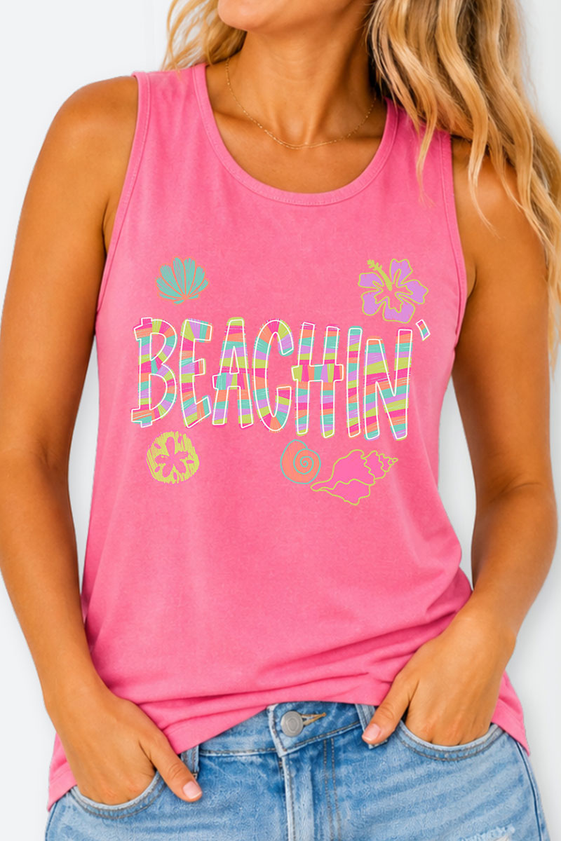 Paradise Painted Beachin' Comfort Colors Cotton Tank Top