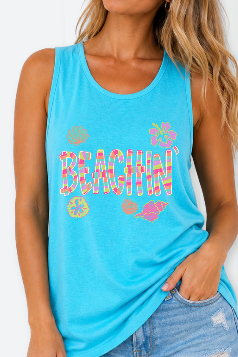 Paradise Painted Beachin' Comfort Colors Cotton Tank Top