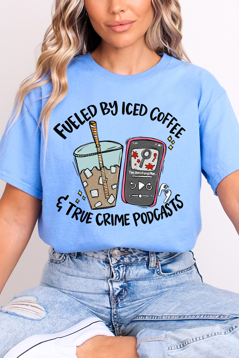 Iced Coffee & True Crime Softstyle Adult T-Shirt