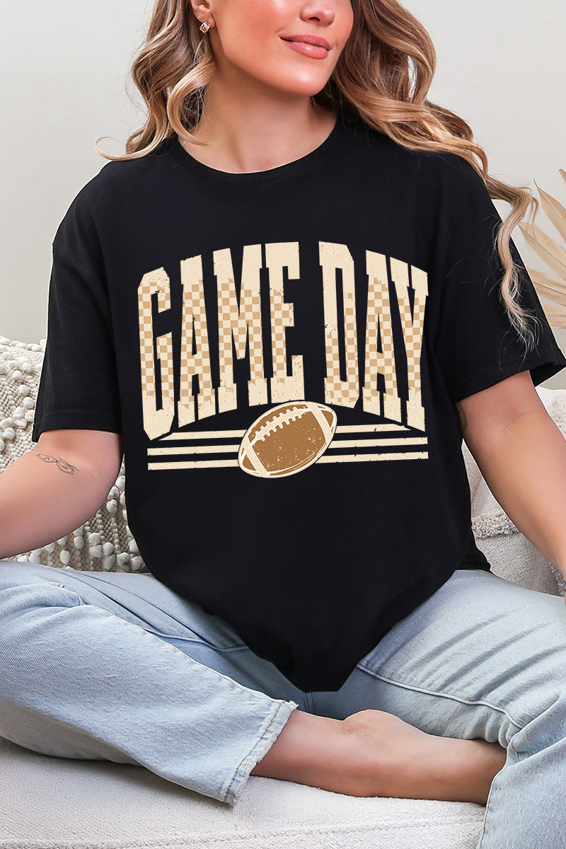Checkered Taupe Game Day Softstyle Adult T-Shirt