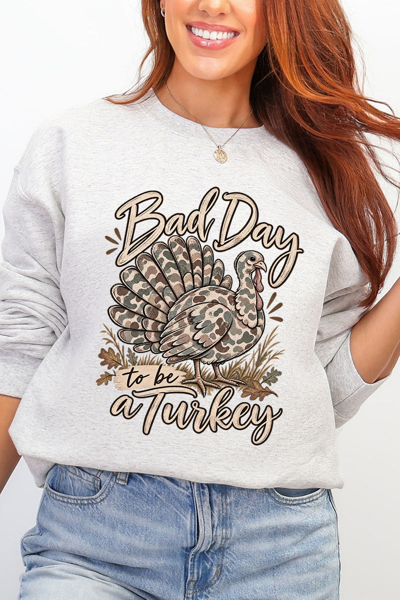 Bad Day Camo Turkey Ecosmart Crewneck Sweatshirt