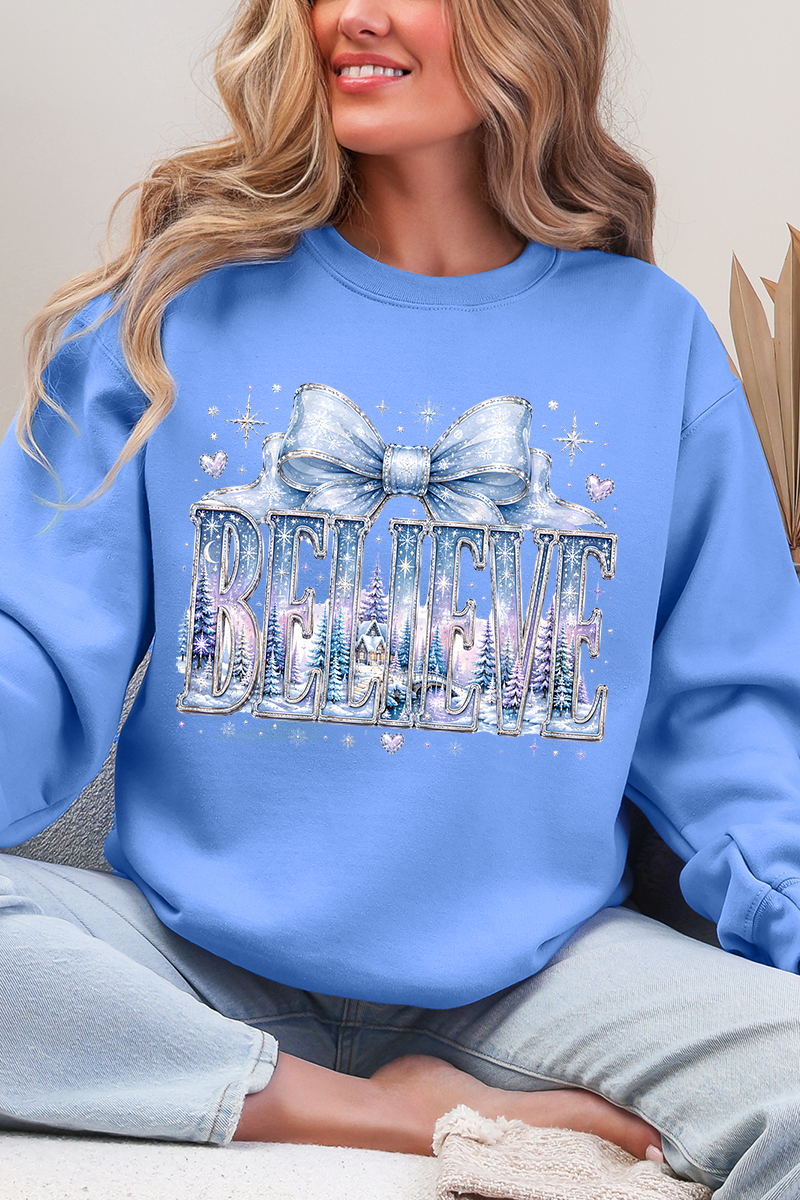 Frosted Fairytale Believe Ecosmart Crewneck Sweatshirt