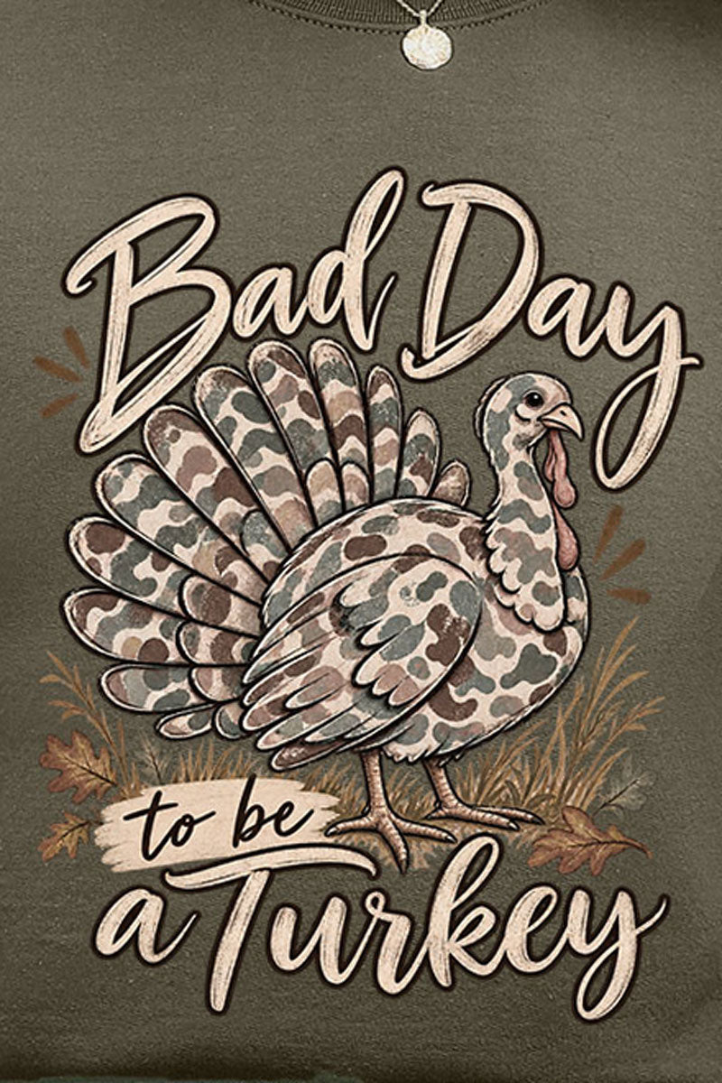 Bad Day Camo Turkey Ecosmart Crewneck Sweatshirt