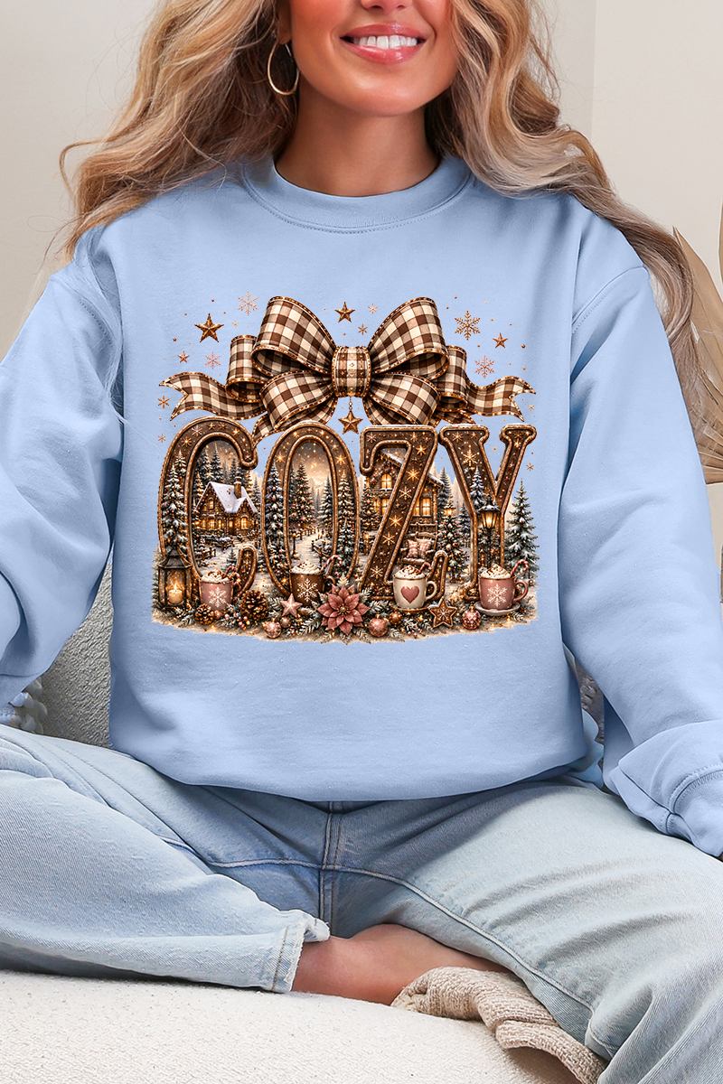 Cozy Christmas Cottage Ecosmart Crewneck Sweatshirt