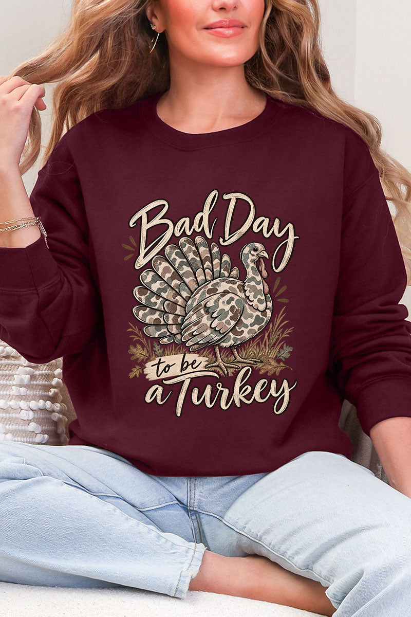 Bad Day Camo Turkey Ecosmart Crewneck Sweatshirt