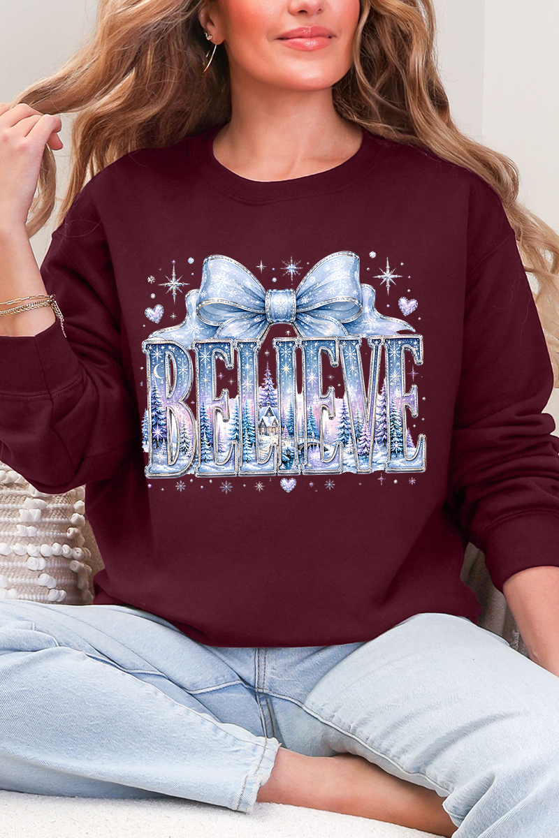 Frosted Fairytale Believe Ecosmart Crewneck Sweatshirt