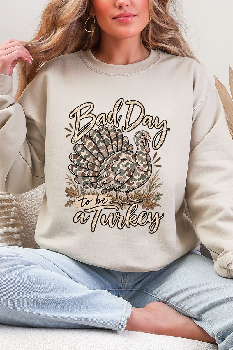 Bad Day Camo Turkey Ecosmart Crewneck Sweatshirt