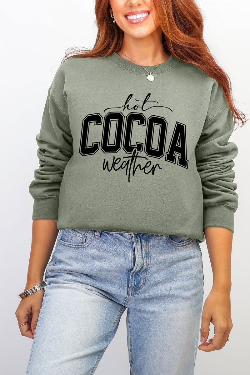Hot Cocoa Weather Ecosmart Crewneck Sweatshirt