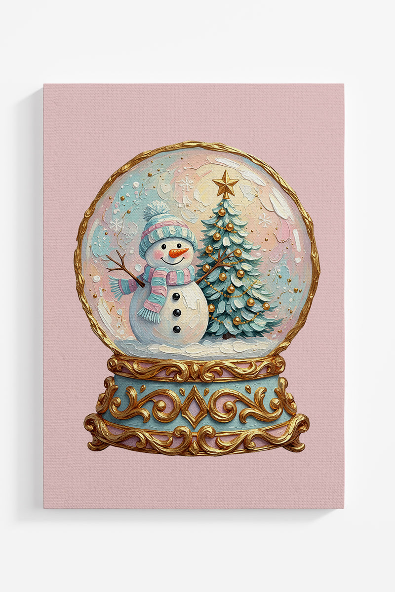 Pink Sugarplum Snowfall Ready To Frame Canvas Print