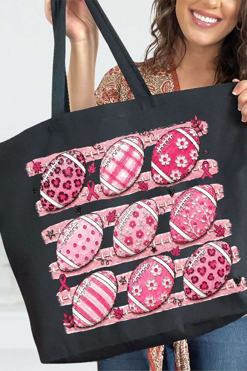 Painted Touchdowns for Hope Canvas Jumbo Tote