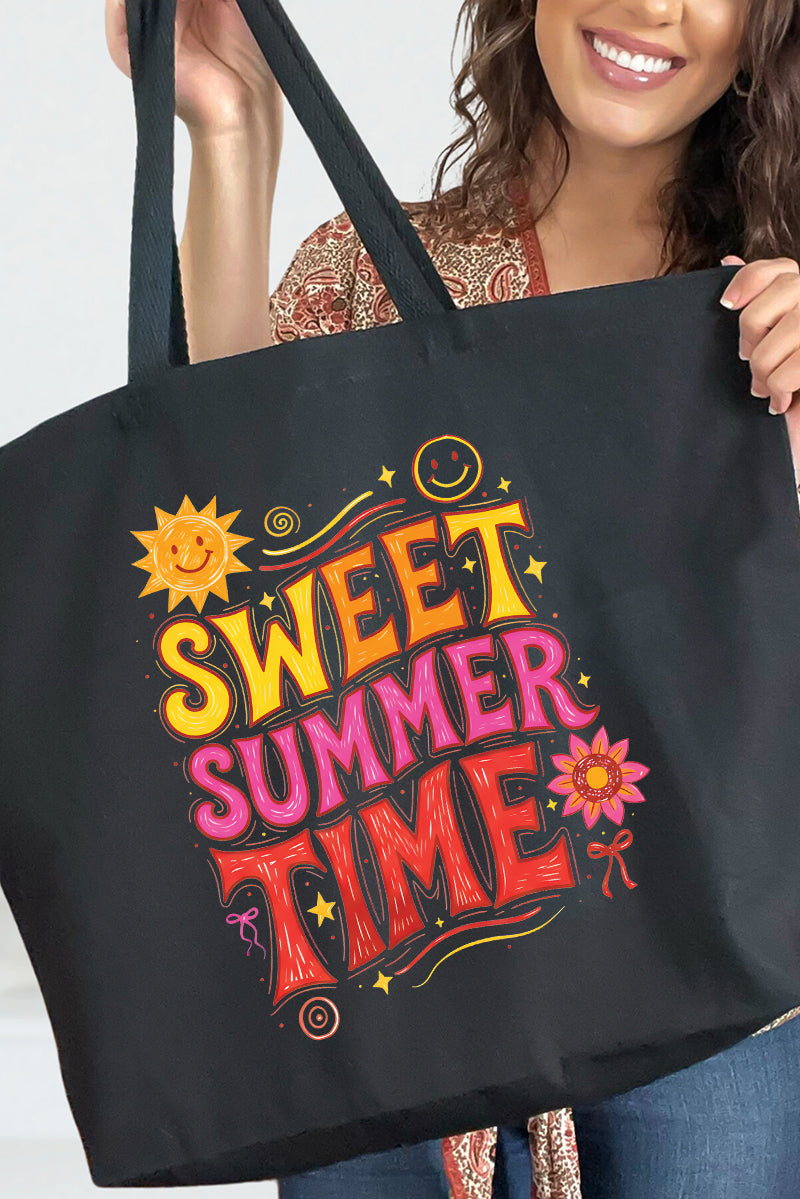 Golden Glow Sweet Summer Time Canvas Jumbo Tote