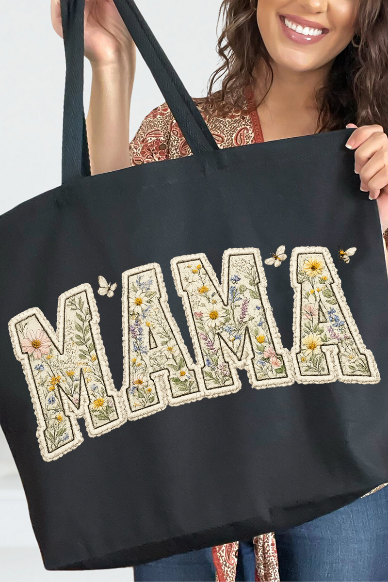 Buzzing Blooms Mama Canvas Jumbo Tote
