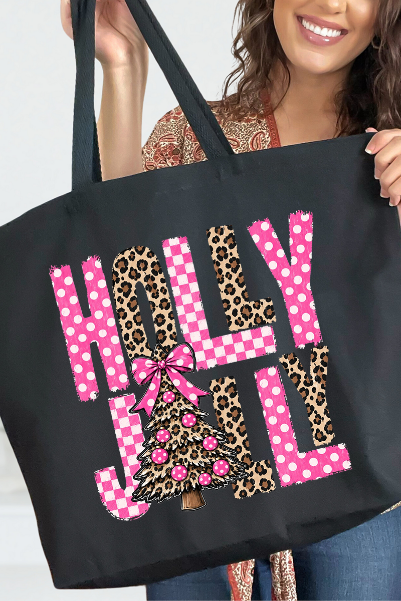 Wild & Pink Holly Jolly Canvas Jumbo Tote