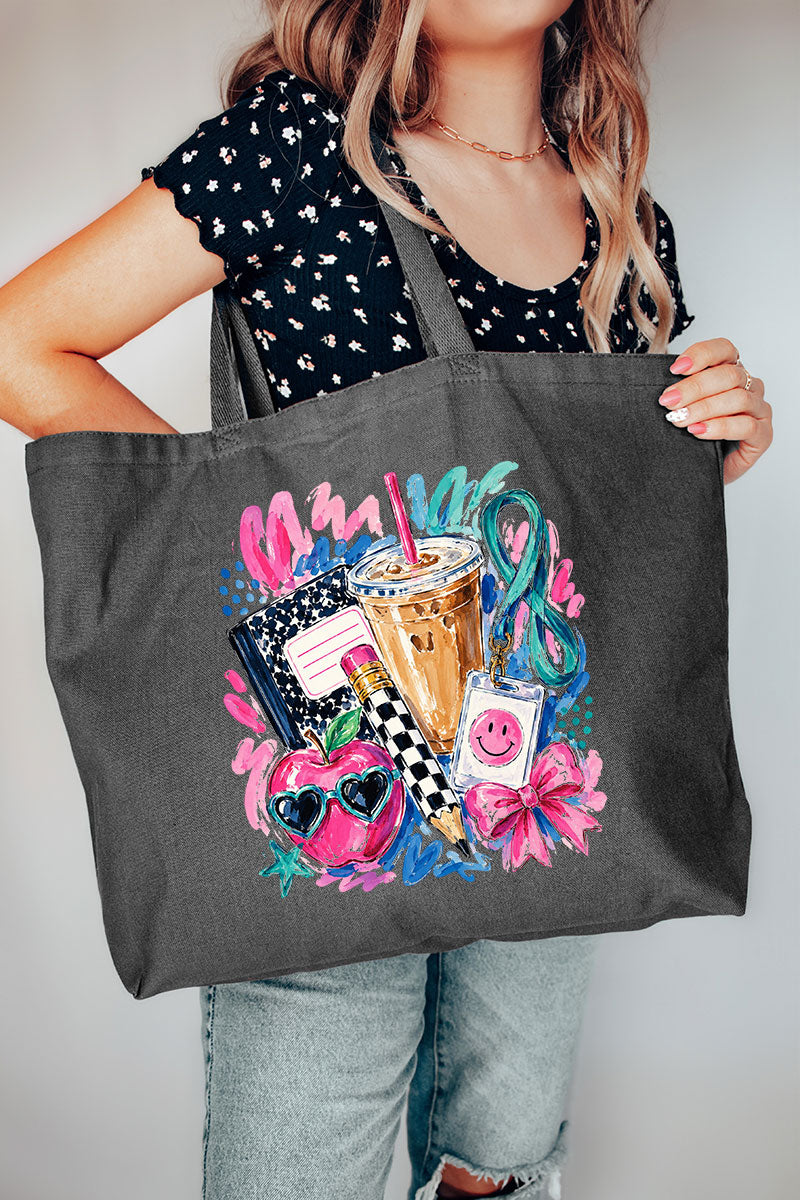 Bows, Books & Brews Canvas Jumbo Tote