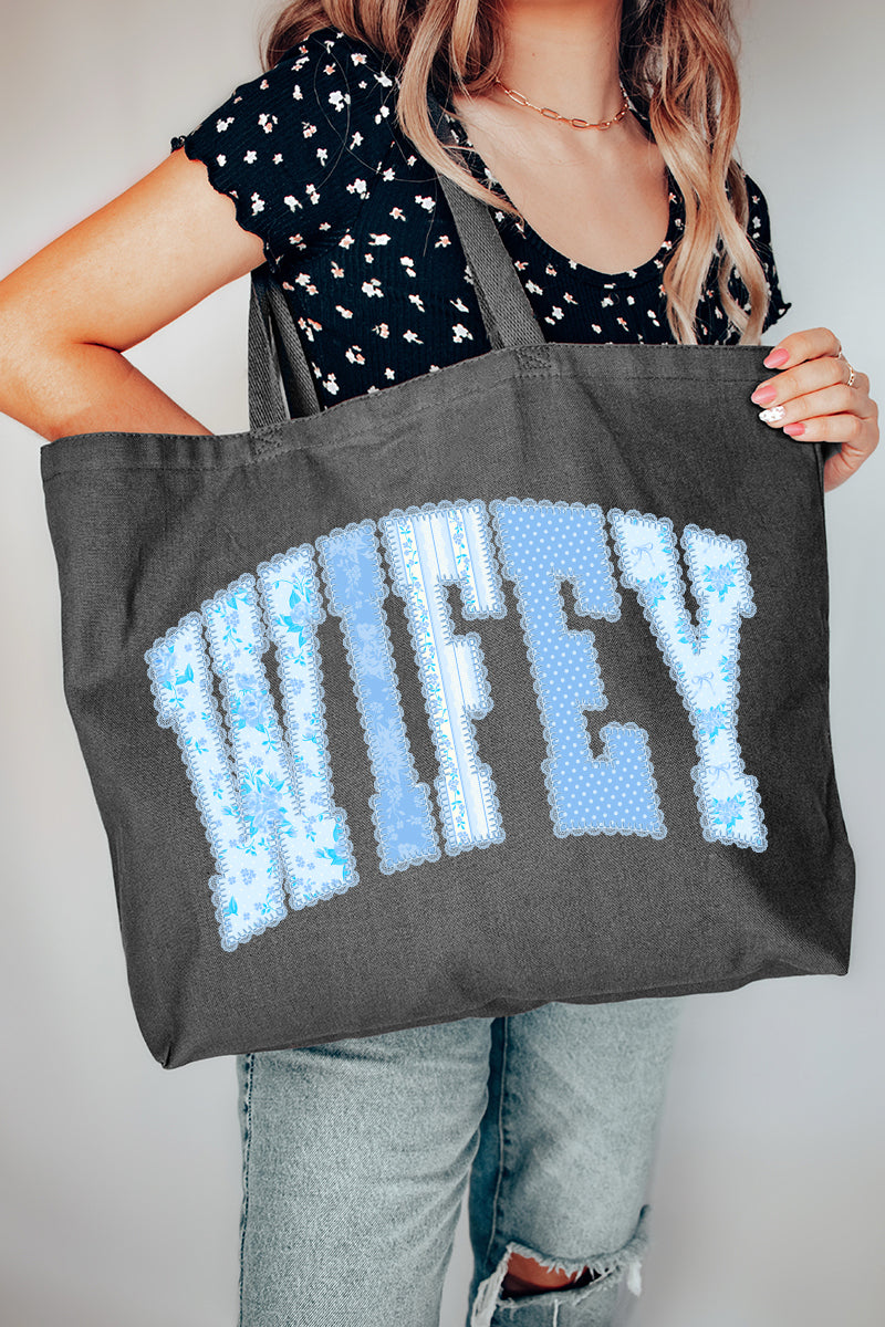 Something Blue Wifey Canvas Jumbo Tote