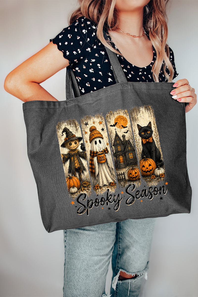 Spooky Season Brushstrokes Canvas Jumbo Tote