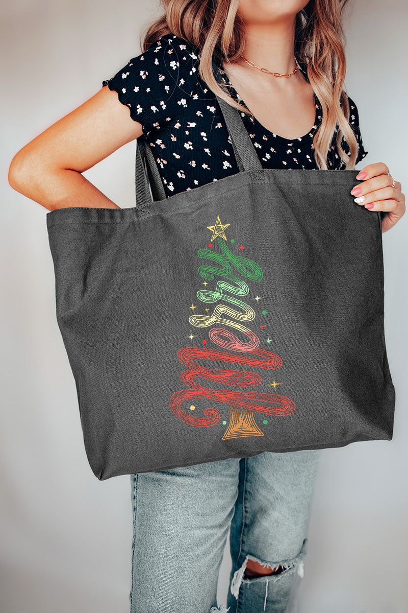 Merry In Motion Canvas Jumbo Tote