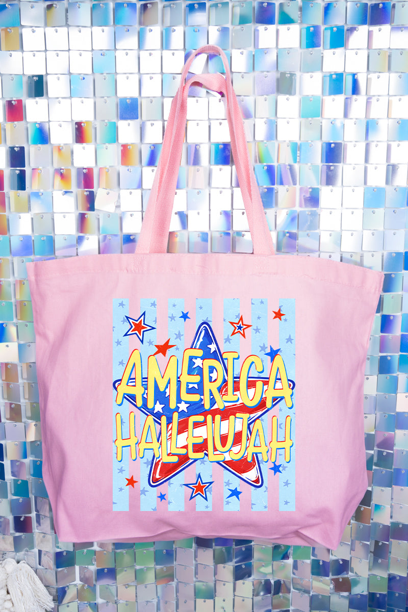 America Hallelujah Canvas Jumbo Tote