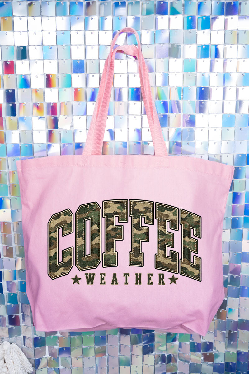 Camo Coffee Weather Canvas Jumbo Tote