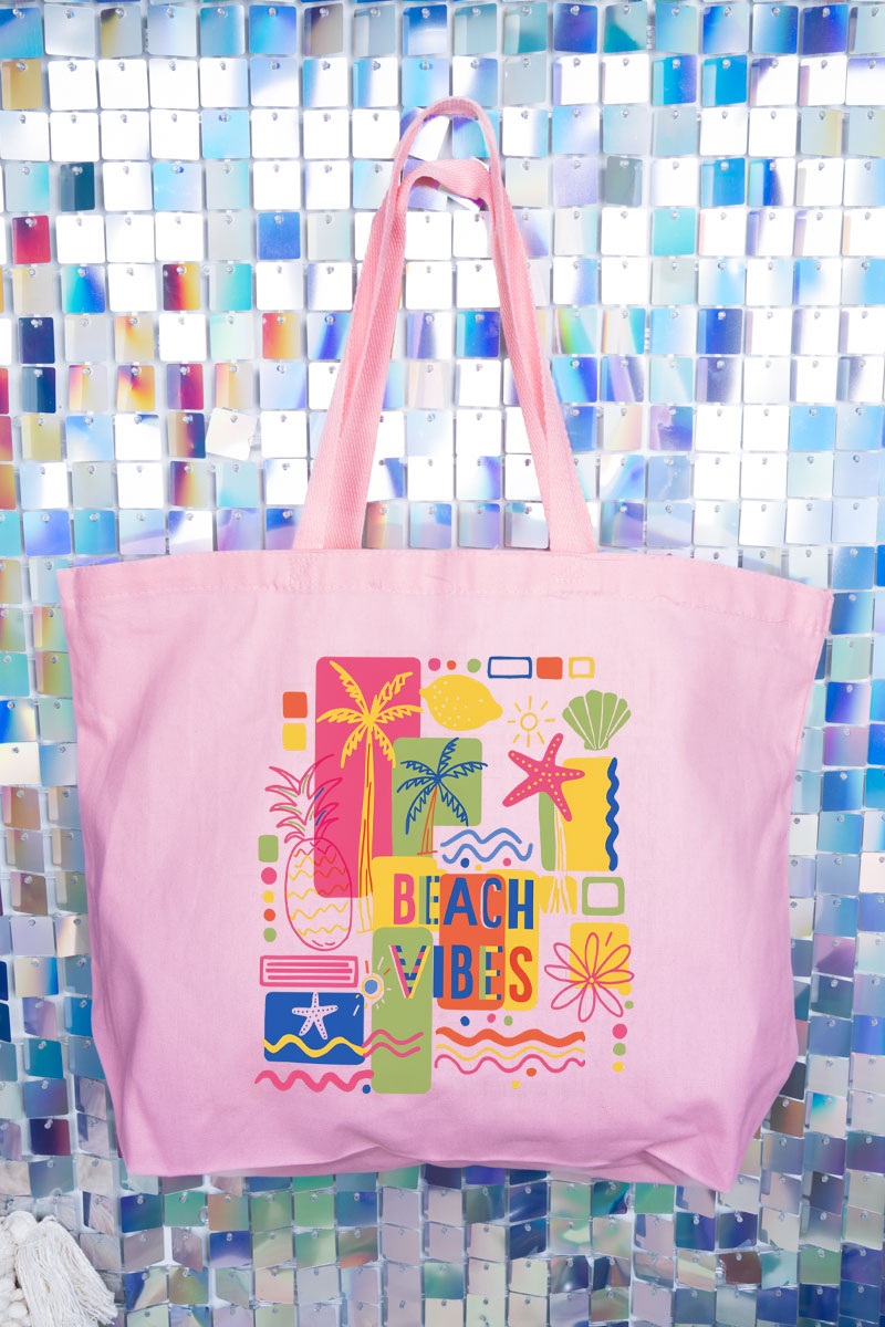 Coastal Daydreams Beach Vibes Canvas Jumbo Tote