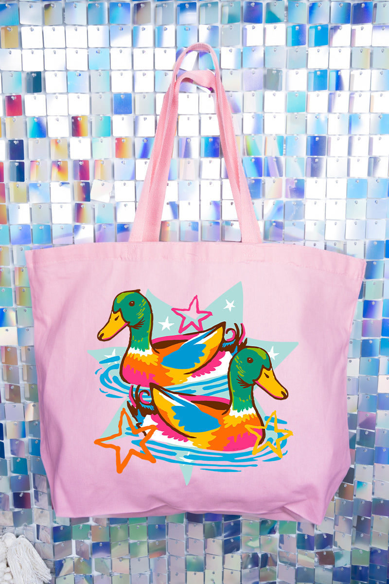 Duck, Duck, Dazzle Canvas Jumbo Tote