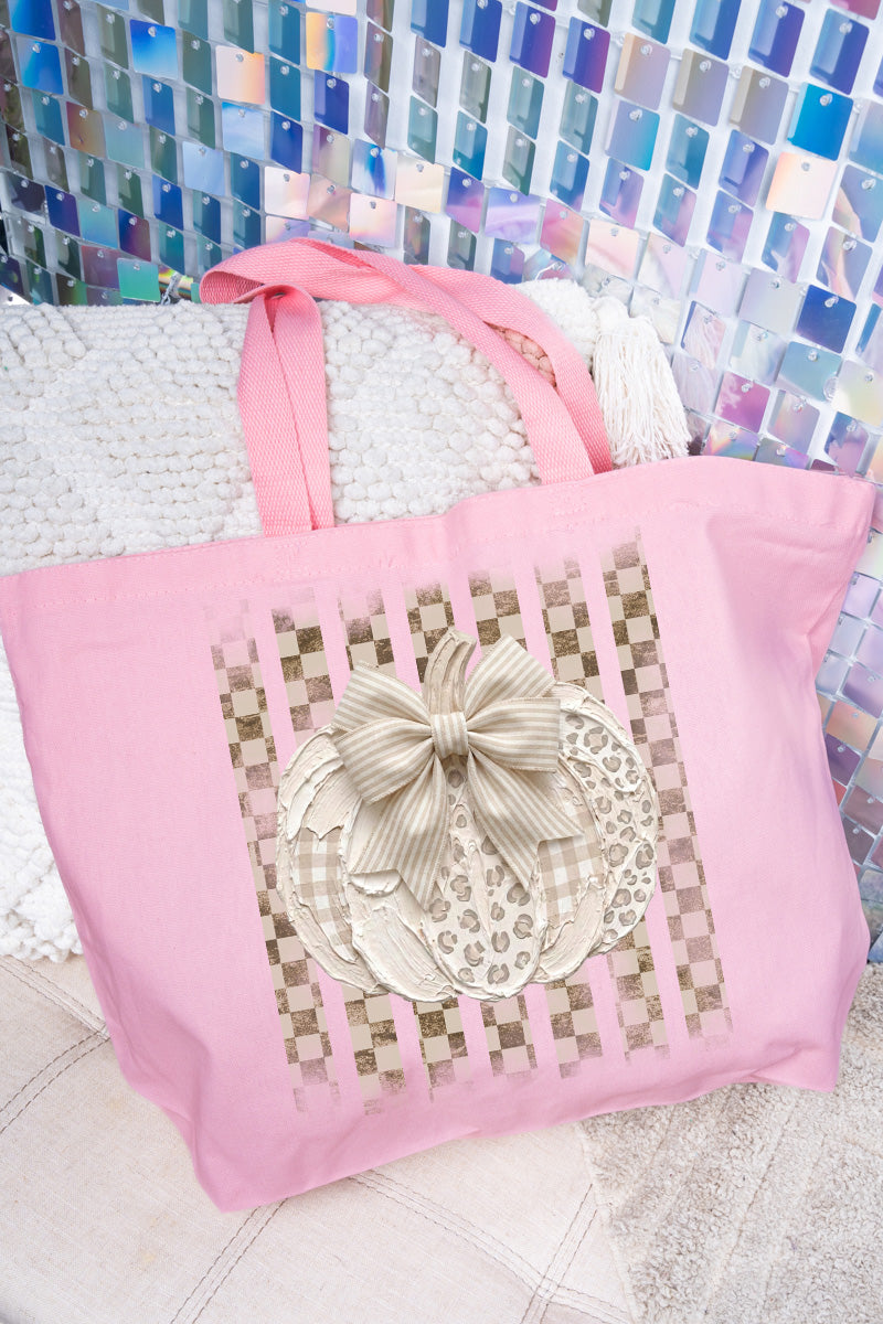 Painted Pumpkin Latte Canvas Jumbo Tote