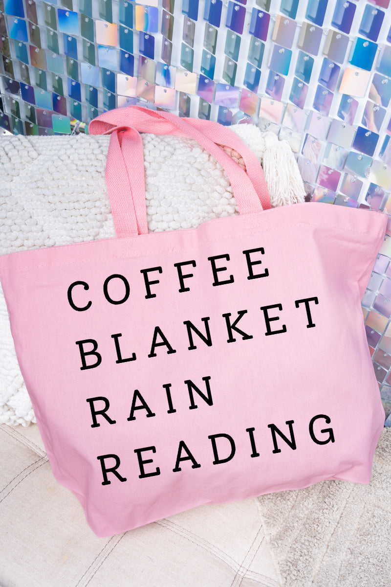 Rainy Day Reading Canvas Jumbo Tote