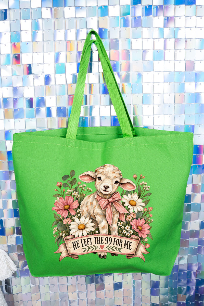 Lamb Left The 99 Canvas Jumbo Tote