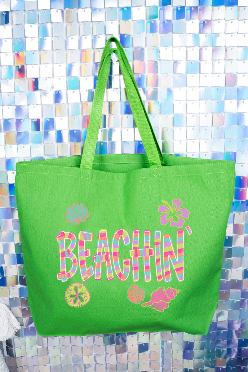Paradise Painted Beachin' Canvas Jumbo Tote