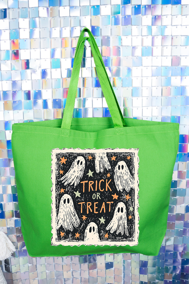 Trick Or Treat Ghost Crew Canvas Jumbo Tote