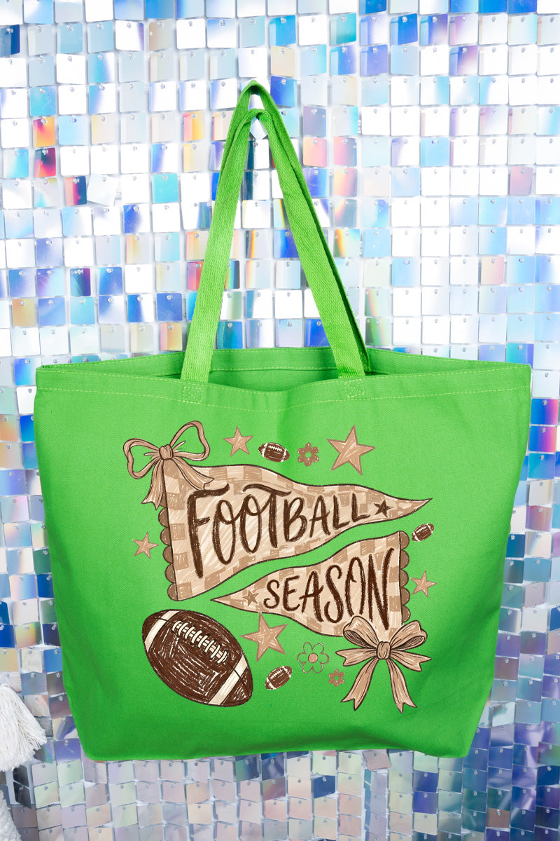 Football Season Doodle Canvas Jumbo Tote