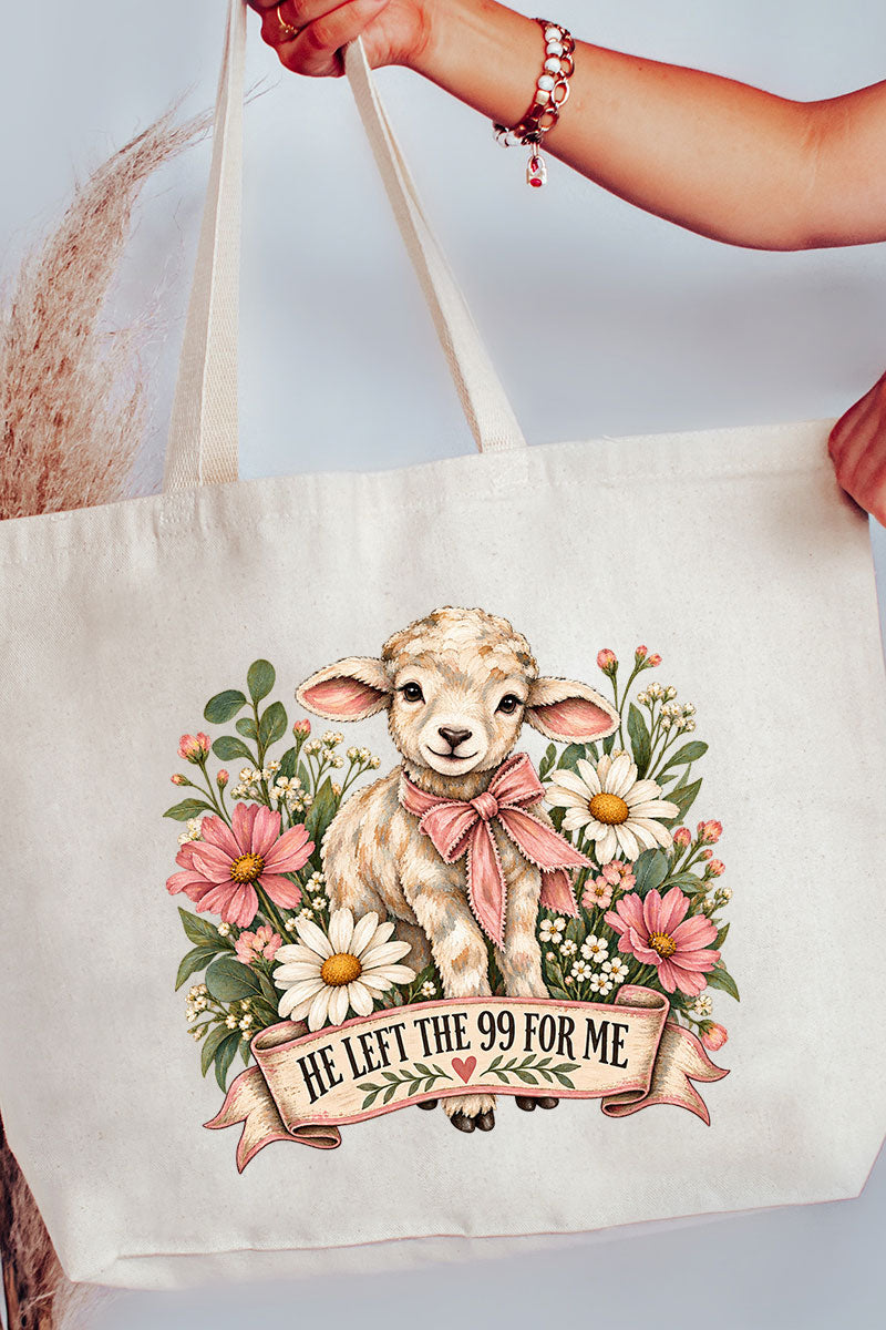 Lamb Left The 99 Canvas Jumbo Tote