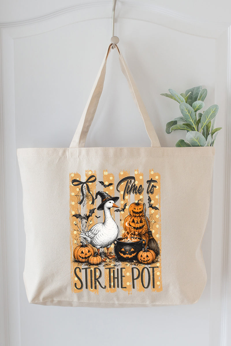 Stir The Pot Goose Canvas Jumbo Tote
