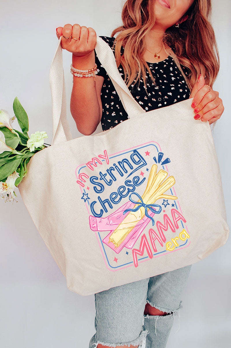 String Cheese Mama Canvas Jumbo Tote