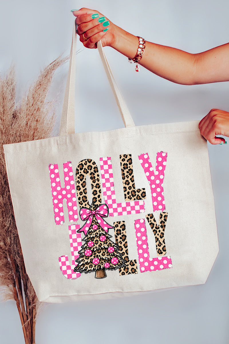 Wild & Pink Holly Jolly Canvas Jumbo Tote