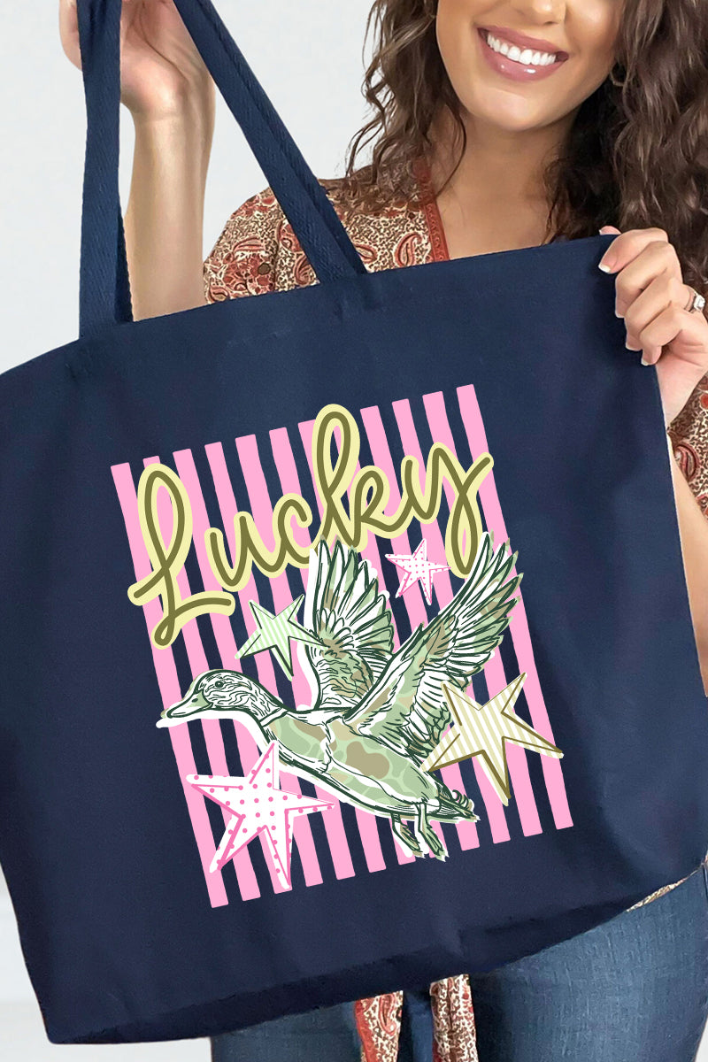 Lucky Duck Canvas Jumbo Tote