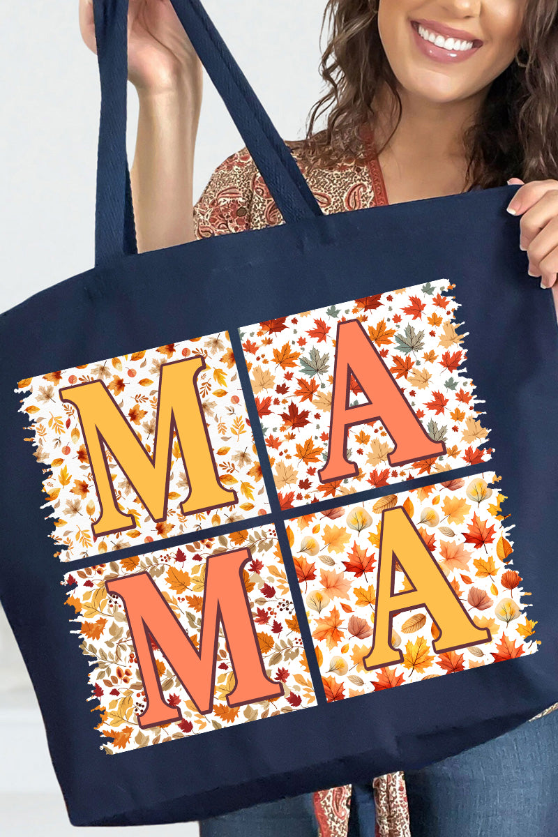 Falling Leaves Mama Canvas Jumbo Tote