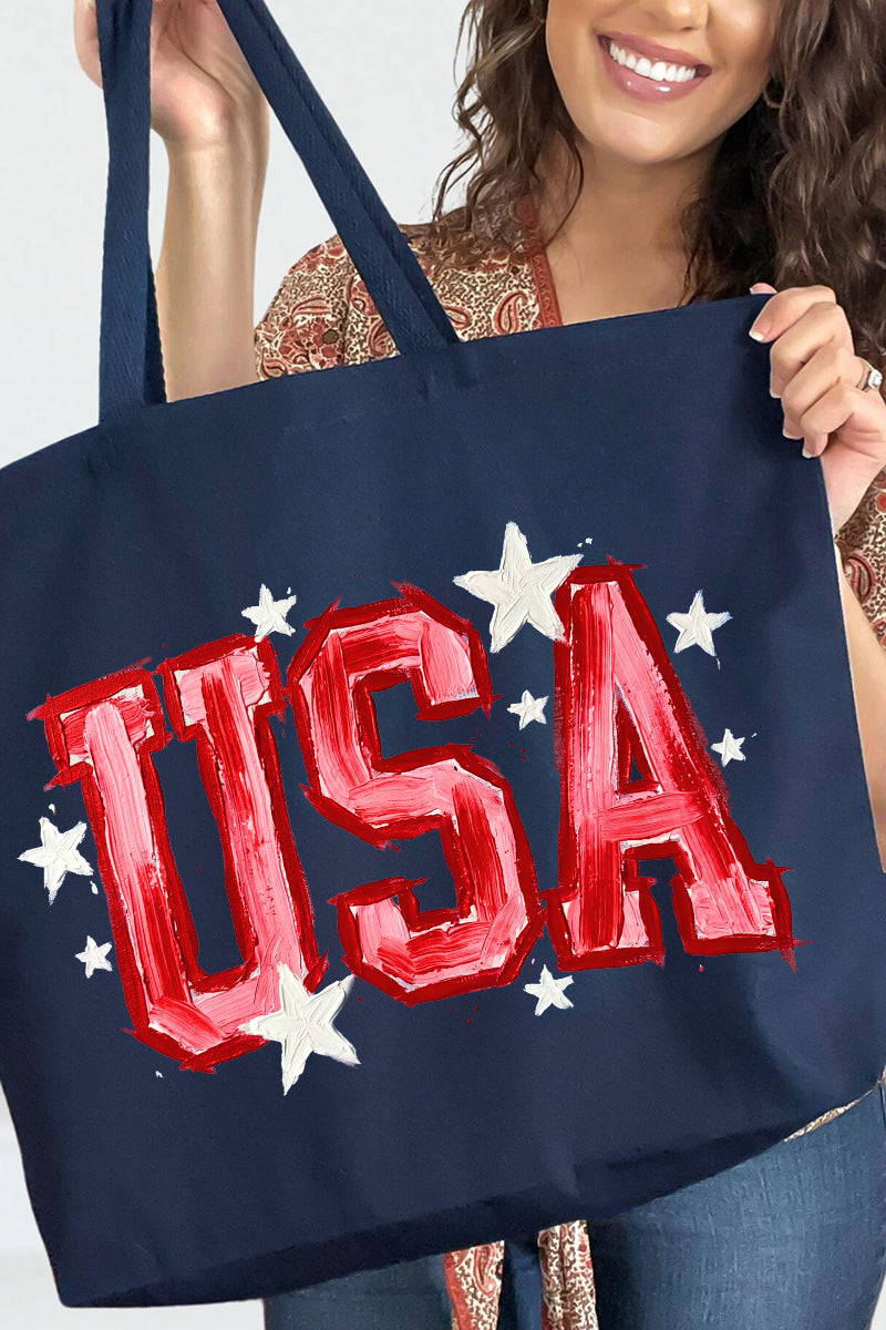 Painted Patriotism Canvas Jumbo Tote