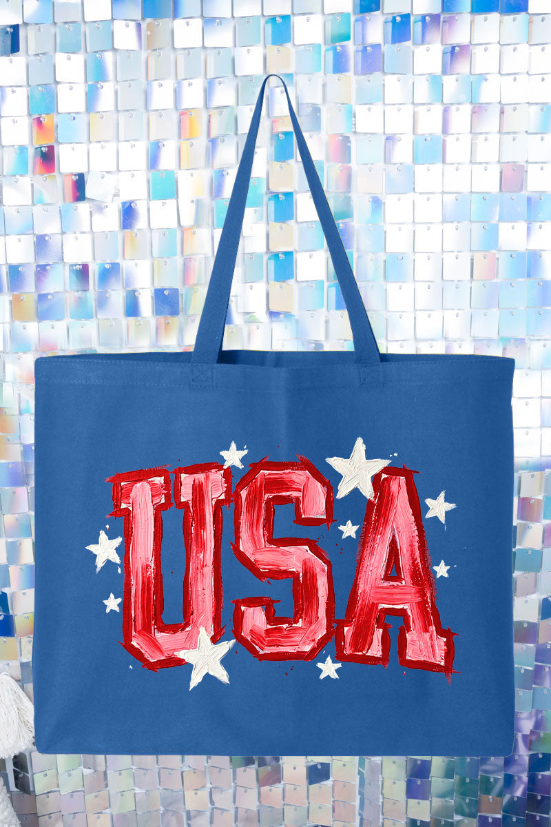 Painted Patriotism Canvas Jumbo Tote
