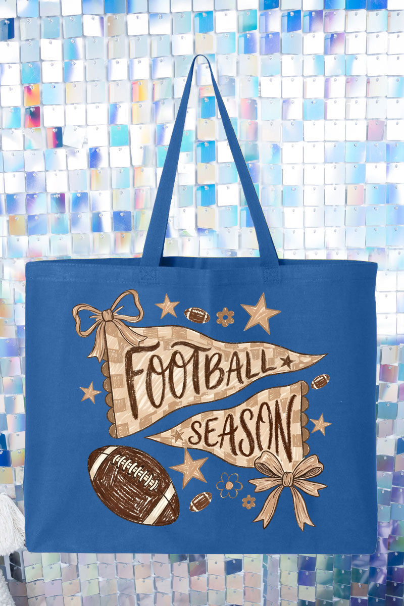 Football Season Doodle Canvas Jumbo Tote
