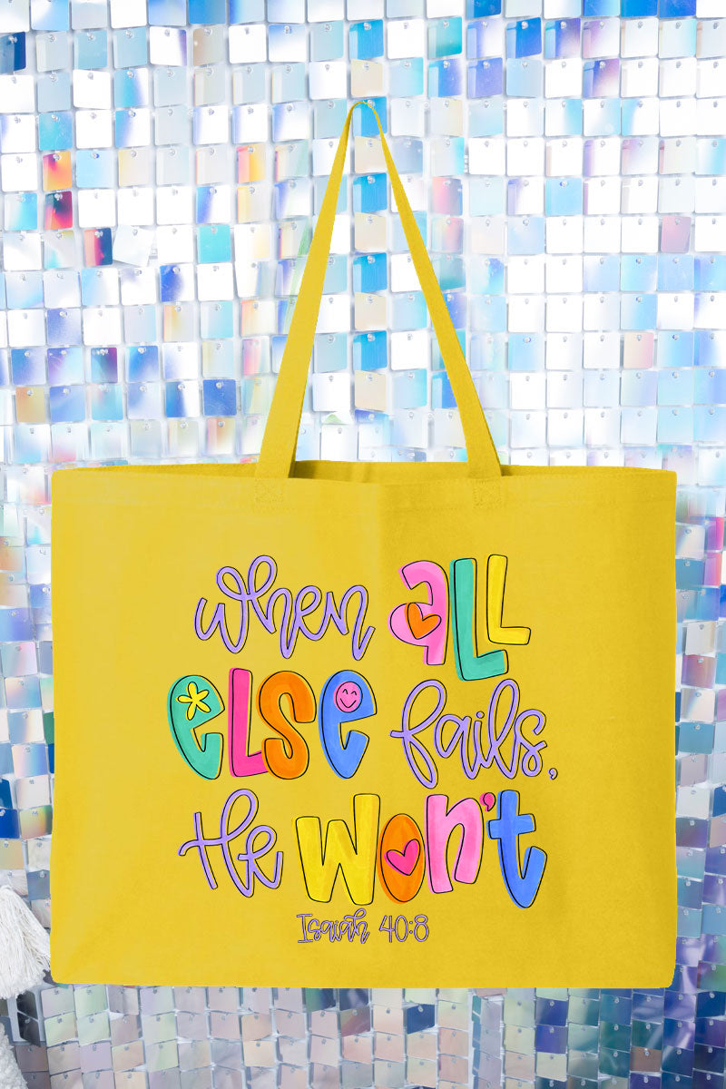 Colorful All Else Fails Canvas Jumbo Tote