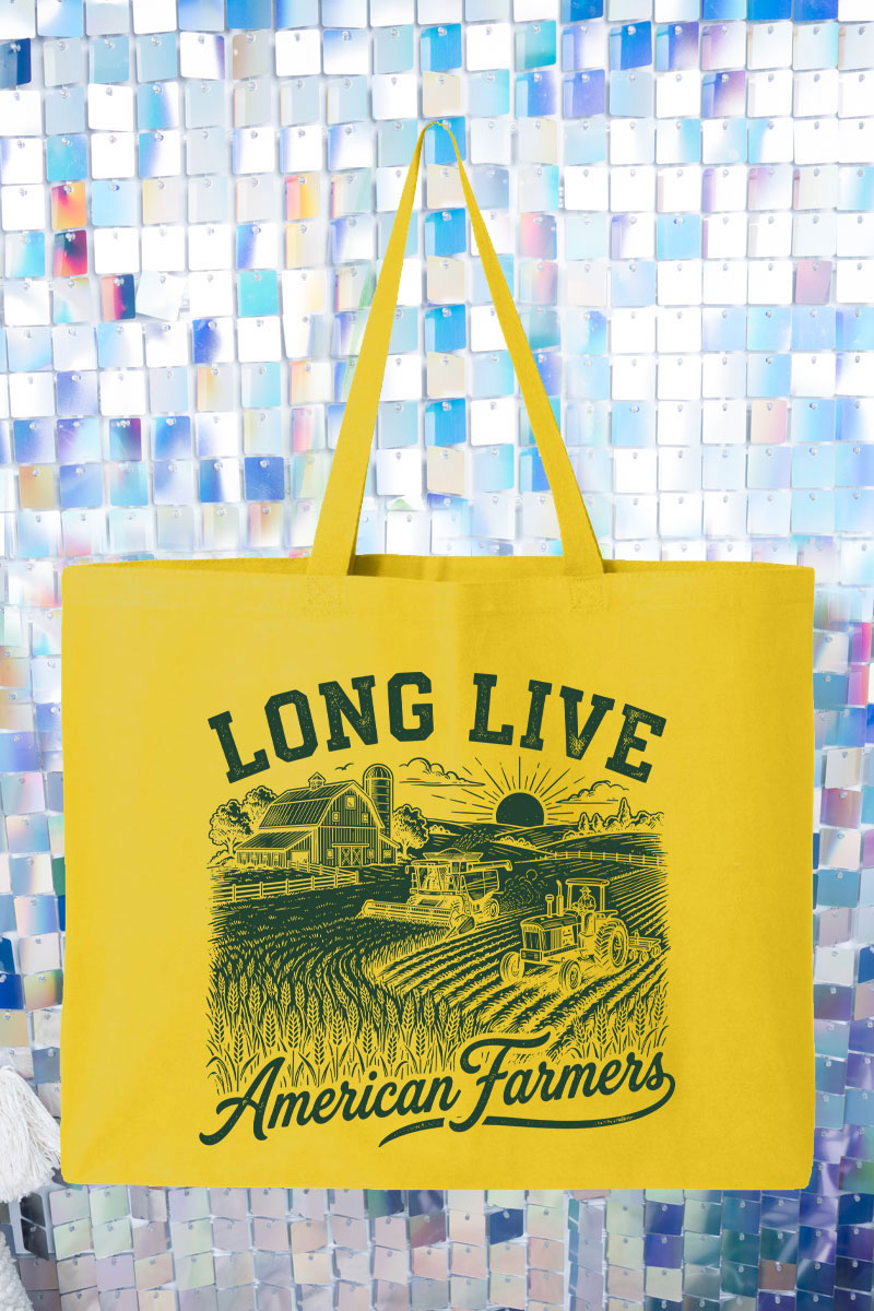 Long Live American Farmers Canvas Jumbo Tote