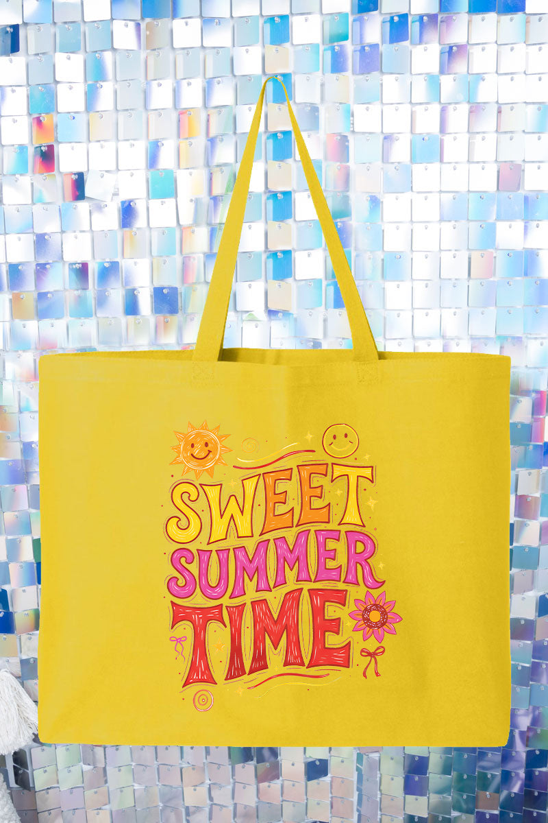 Golden Glow Sweet Summer Time Canvas Jumbo Tote