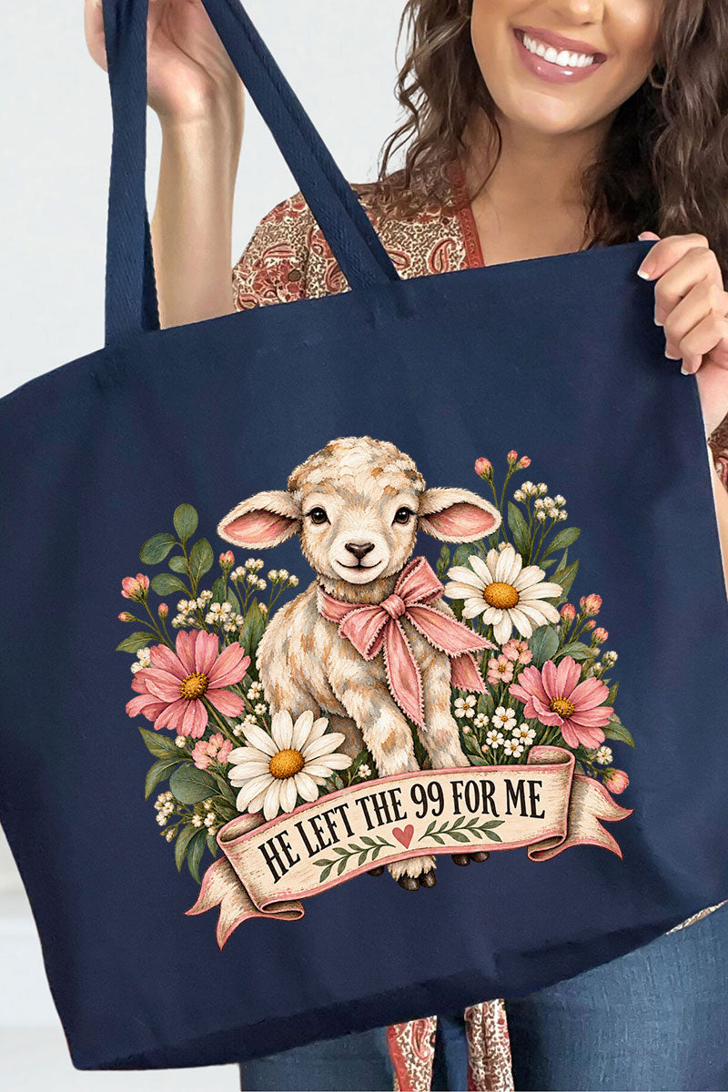 Lamb Left The 99 Canvas Jumbo Tote