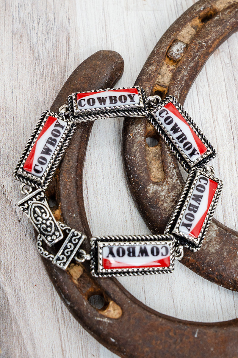 TIPI Cowboy Country Silvertone Magnetic Bracelet