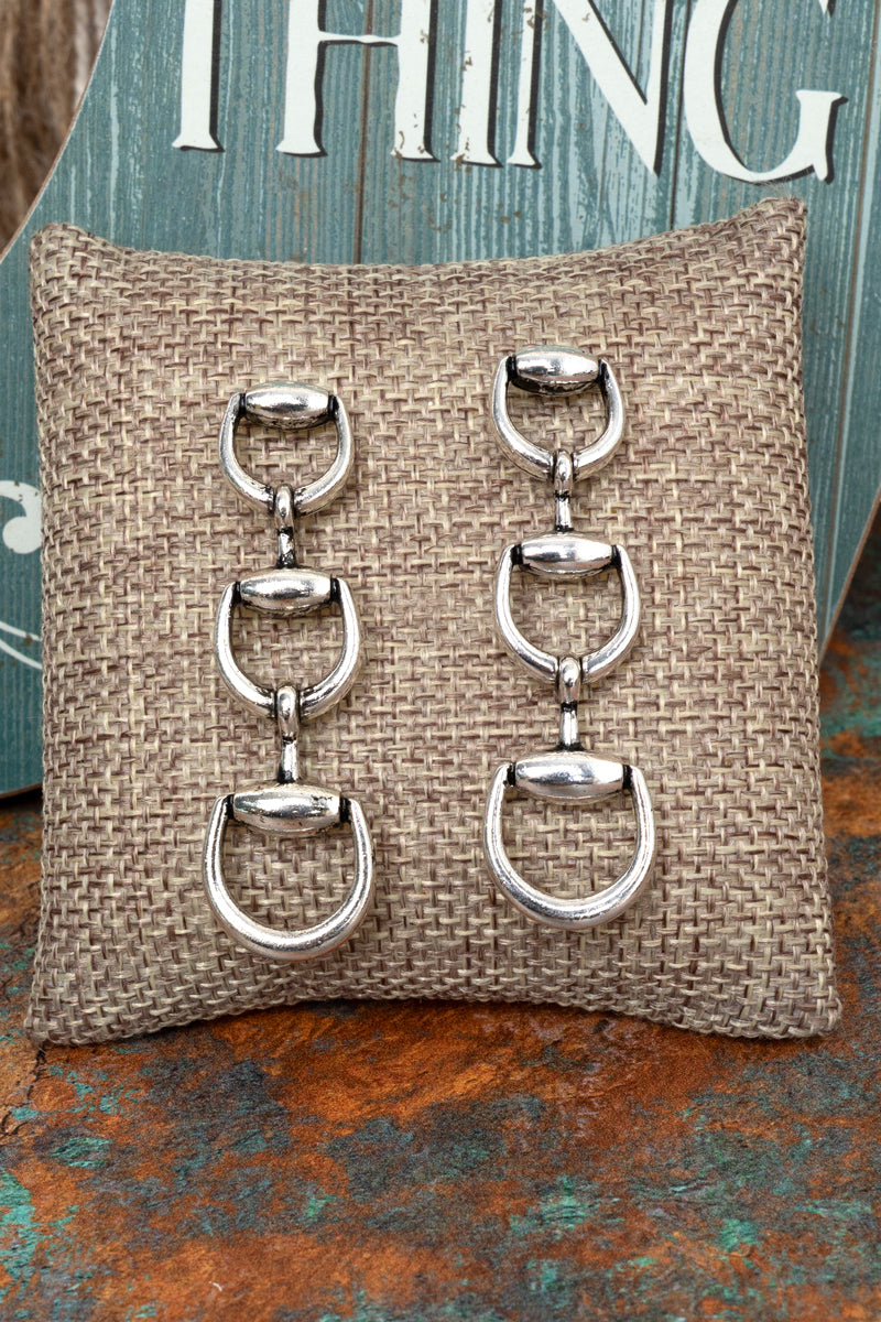 TIPI The Bridle Bar Silvertone Earrings