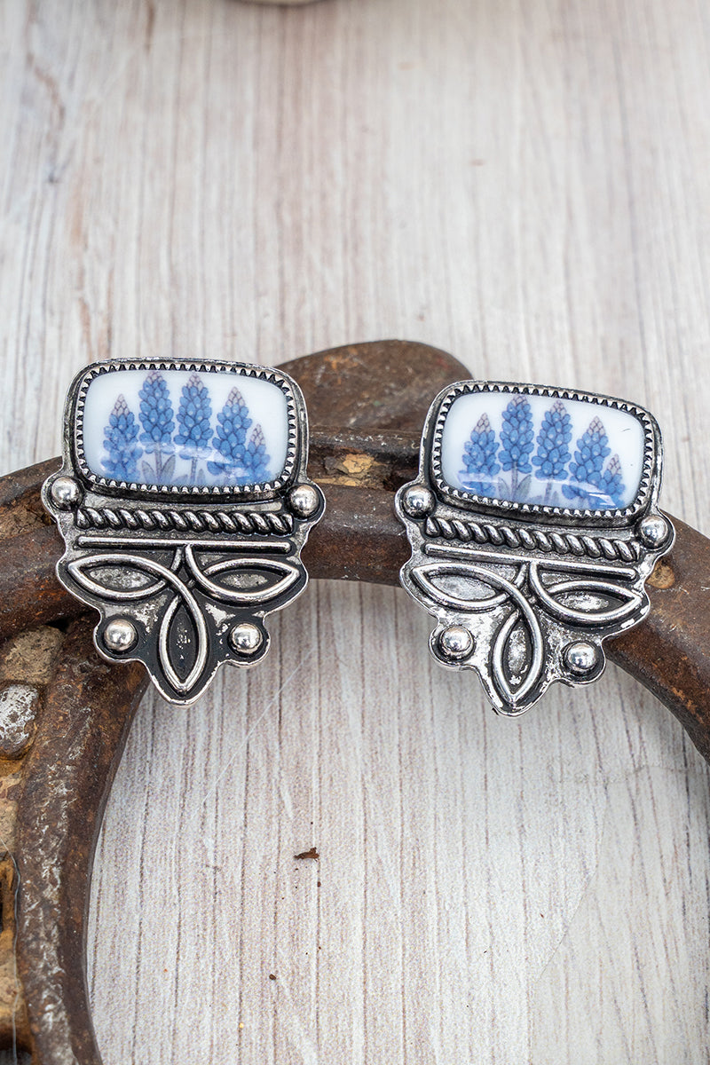 TIPI Boots & Blooms Silvertone Earrings