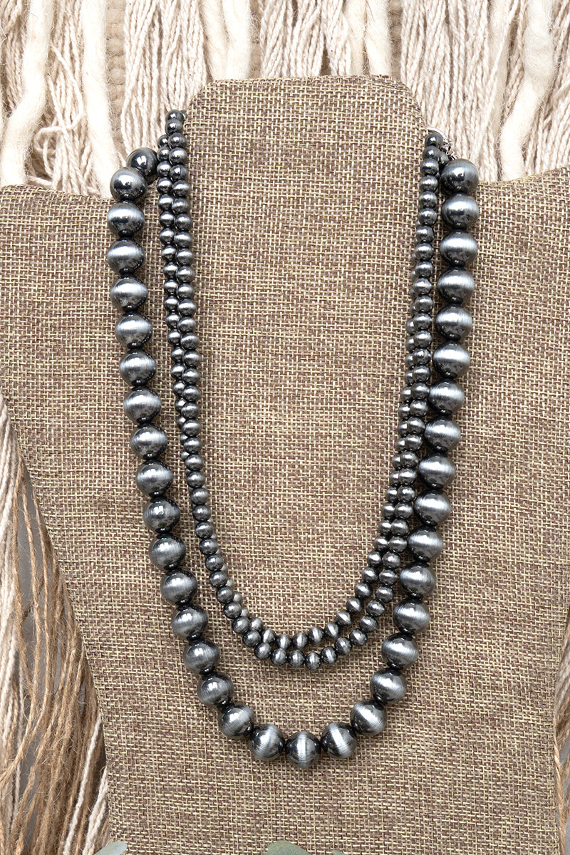 TIPI Western Elite Silver Pearl Layered Necklace